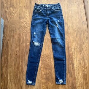 KanCan Dark Blue Distressed Skinny Jeans